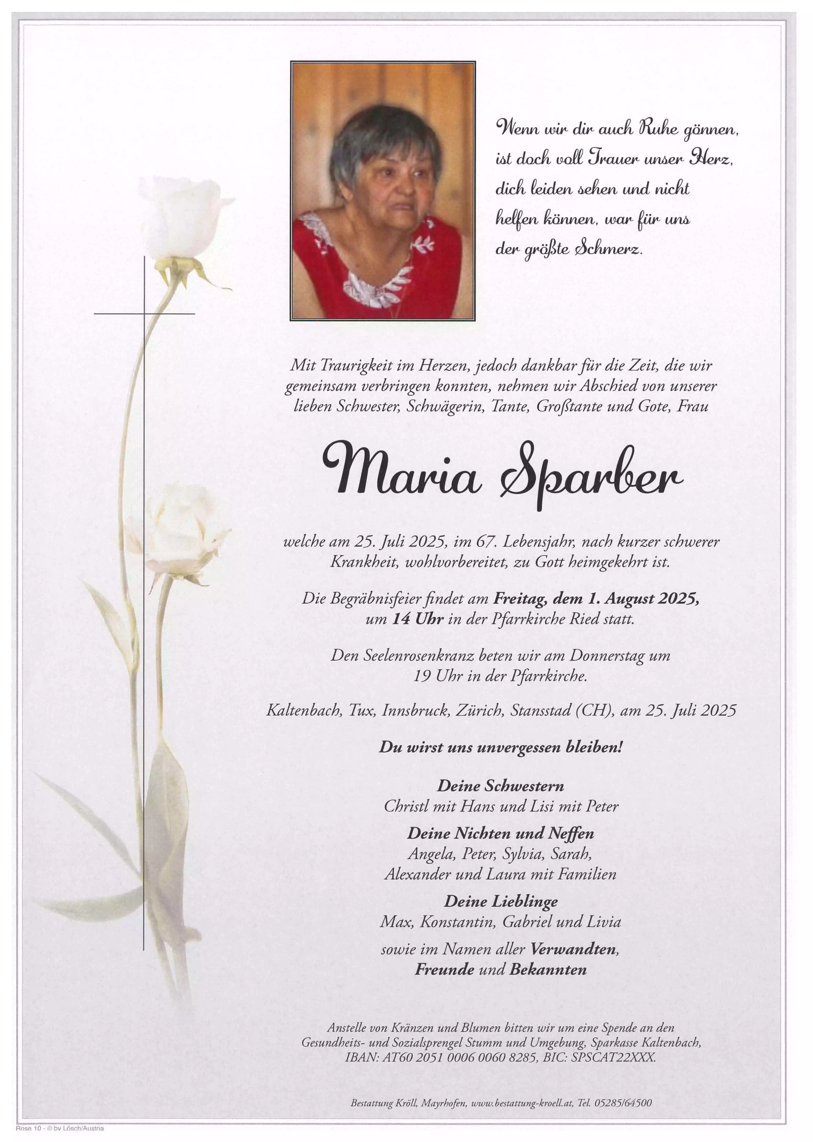 Parte von Maria Sparber